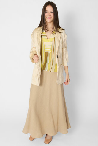 Pomandere Crinkled Viscose Satin Jacket Chalk