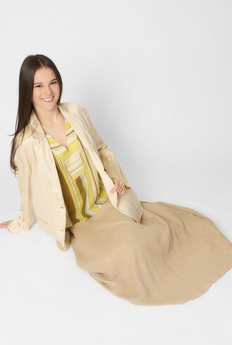 Pomandere Crinkled Viscose Satin Jacket Chalk