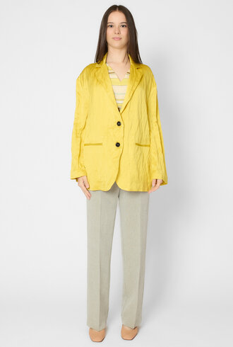 Pomandere Crinkled Viscose Satin Jacket Topaz