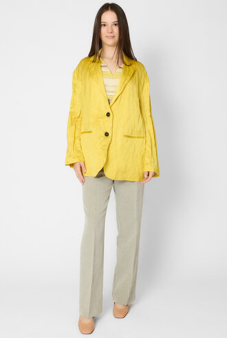 Pomandere Crinkled Viscose Satin Jacket Topaz