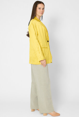 Pomandere Crinkled Viscose Satin Jacket Topaz