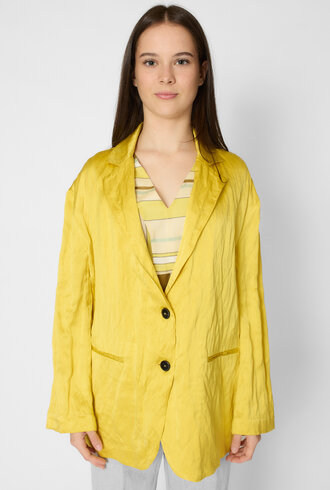 Pomandere Crinkled Viscose Satin Jacket Topaz