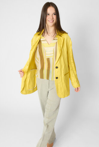 Pomandere Crinkled Viscose Satin Jacket Topaz