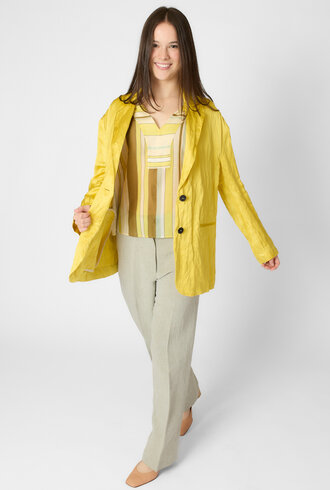 Pomandere Crinkled Viscose Satin Jacket Topaz