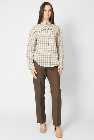 Pomandere Cotton Madras Shirt Butter
