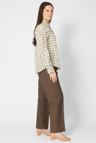 Pomandere Cotton Madras Shirt Butter