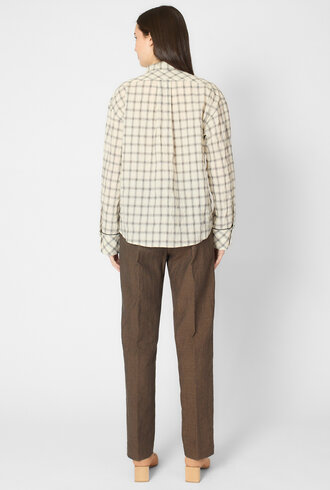Pomandere Cotton Madras Shirt Butter