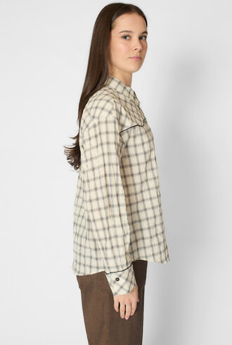 Pomandere Cotton Madras Shirt Butter