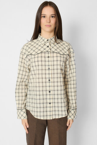Pomandere Cotton Madras Shirt Butter