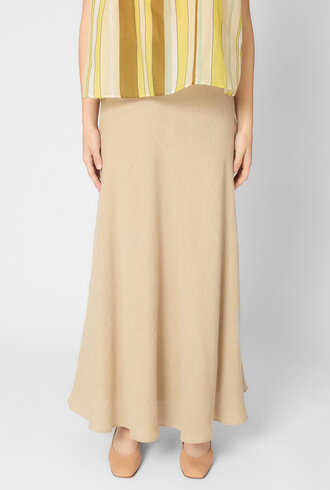 Pomandere Linen and Cotton Skirt Jute