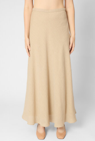 Pomandere Linen and Cotton Skirt Jute