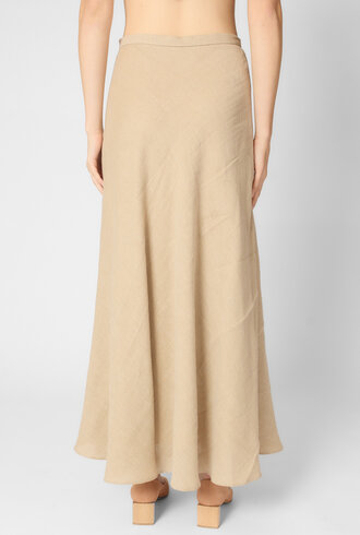 Pomandere Linen and Cotton Skirt Jute