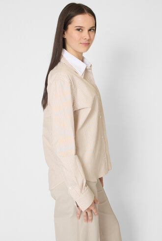 WE-AR4 The Layered Shirt Beige Stripe