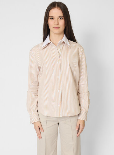 WE-AR4 The Layered Shirt Beige Stripe
