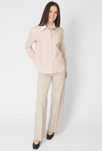 WE-AR4 The Layered Shirt Beige Stripe