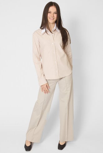 WE-AR4 The Layered Shirt Beige Stripe