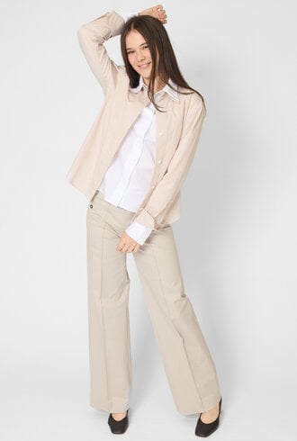 WE-AR4 The Layered Shirt Beige Stripe