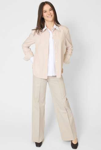 WE-AR4 The Layered Shirt Beige Stripe