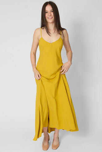 Apiece Apart Kasimira Bias Slip Dress Golden