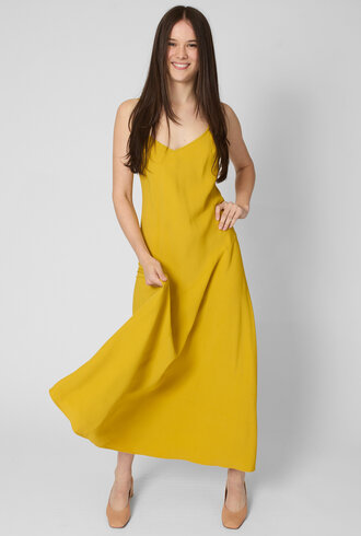 Apiece Apart Kasimira Bias Slip Dress Golden