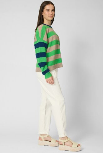 Xirena Lela Sweater Greenfinch Stripe