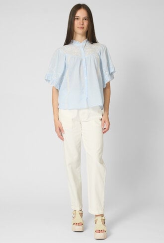 Xirena Mae Shirt Blue White Stripe