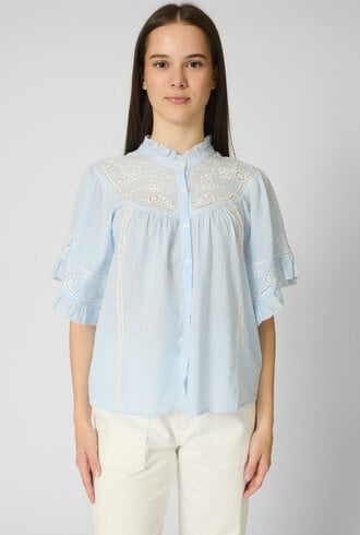 Xirena Mae Shirt Blue White Stripe