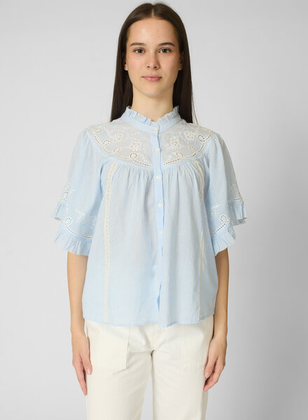 Xirena Mae Shirt Blue White Stripe