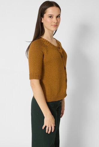 MJW. Chunky Cotton Cardigan Toast