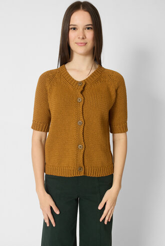 MJW. Chunky Cotton Cardigan Toast