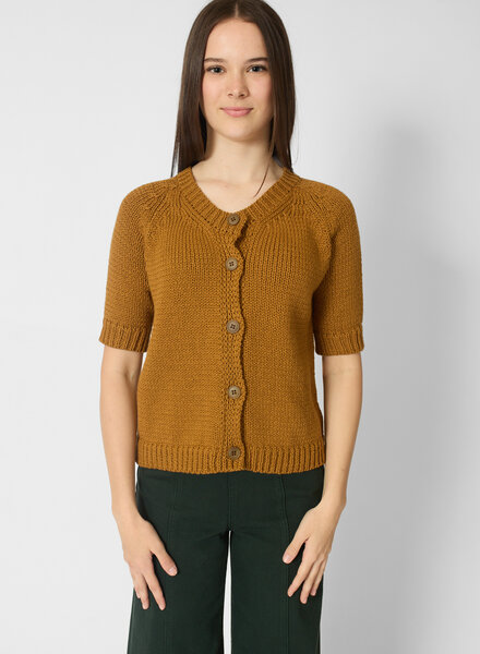 MJW. Chunky Cotton Cardigan Toast