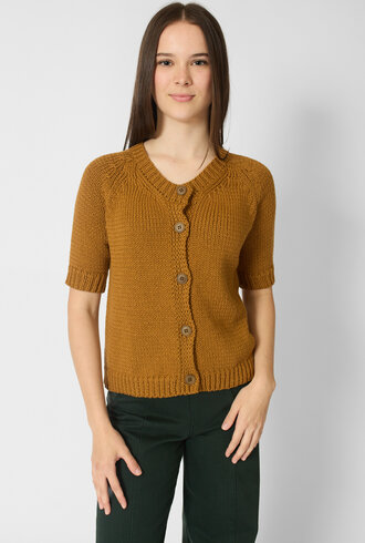 MJW. Chunky Cotton Cardigan Toast