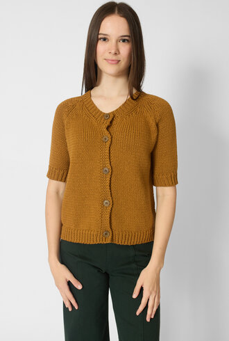 MJW. Chunky Cotton Cardigan Toast
