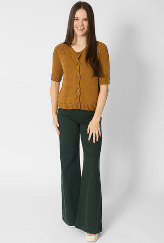 MJW. Chunky Cotton Cardigan Toast