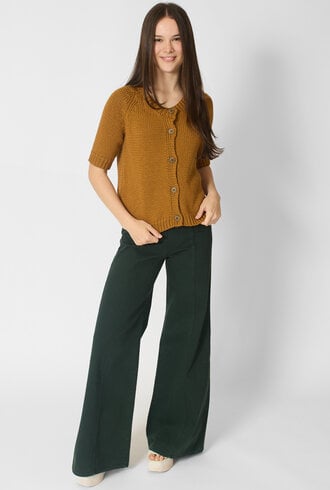 MJW. Chunky Cotton Cardigan Toast