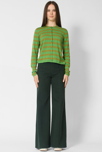 MJW. Pima Cotton Cardigan Leaf/Toast