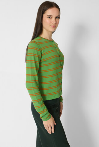 MJW. Pima Cotton Cardigan Leaf/Toast