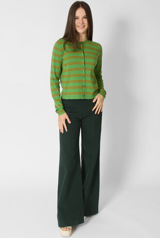 MJW. Pima Cotton Cardigan Leaf/Toast