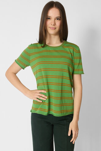 MJW. Pima Cotton Crew Pullover Leaf/ Toast