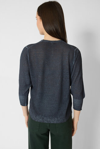 MJW. Linen Cotton Crew Navy