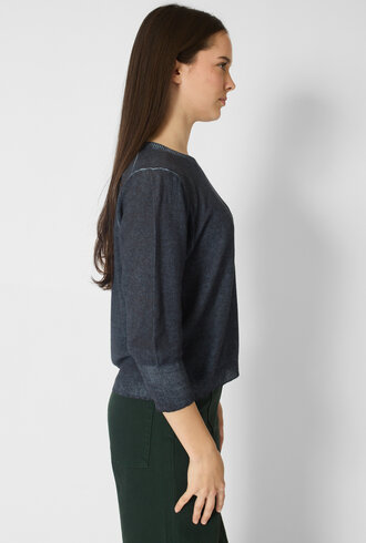 MJW. Linen Cotton Crew Navy