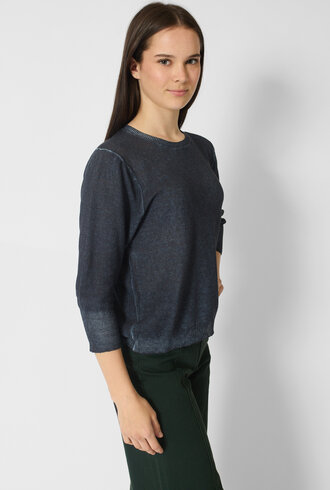 MJW. Linen Cotton Crew Navy