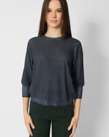 MJW. Linen Cotton Crew Navy