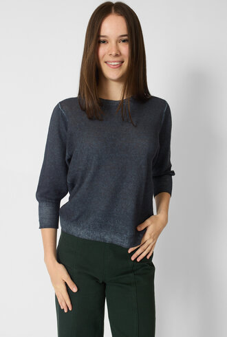 MJW. Linen Cotton Crew Navy