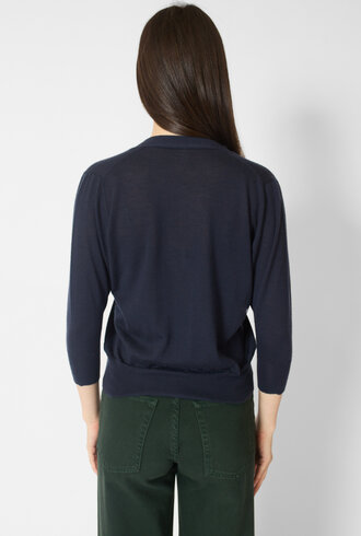 MJW. Fine Cashmere Cardigan Navy