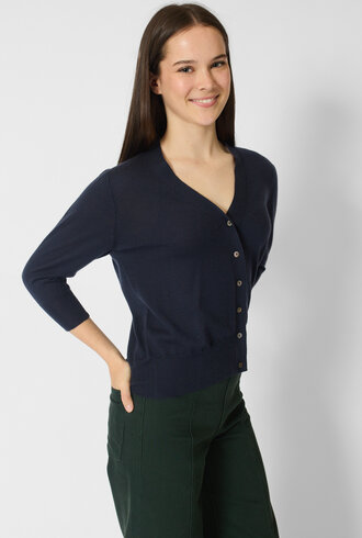 MJW. Fine Cashmere Cardigan Navy