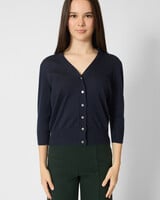 MJW. Fine Cashmere Cardigan Navy
