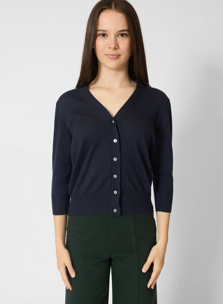 MJW. Fine Cashmere Cardigan Navy