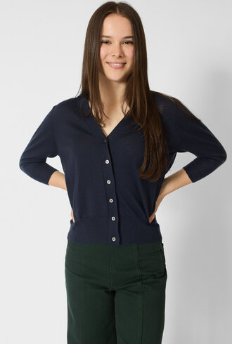 MJW. Fine Cashmere Cardigan Navy