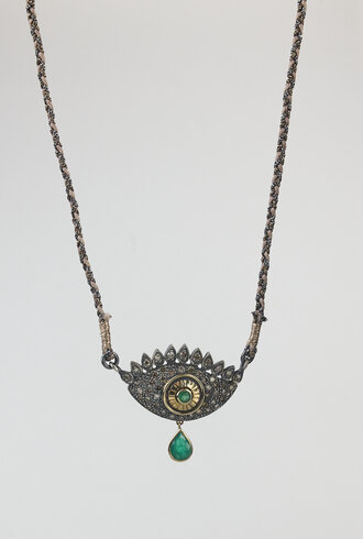 Patricia Arango Diamond Eye Necklace Emerald